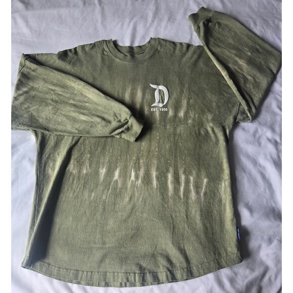 DisneyLand Resort Spirt Green Tie-Dye Long-Sleeve Oversized Jersey Medium - Picture 6 of 9